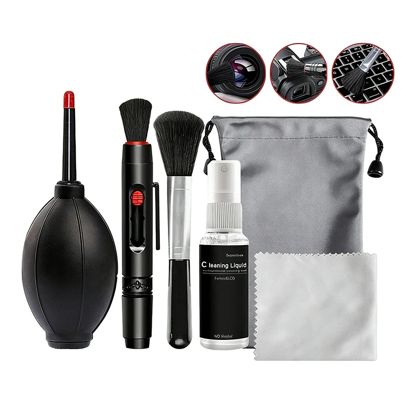 1/6 Pieces/set Double-sided Pen Storage Bag 6 In 1 Camera Cleaning Kit Professional DSLR Lens Cleaning Tool For Sensor Lens
