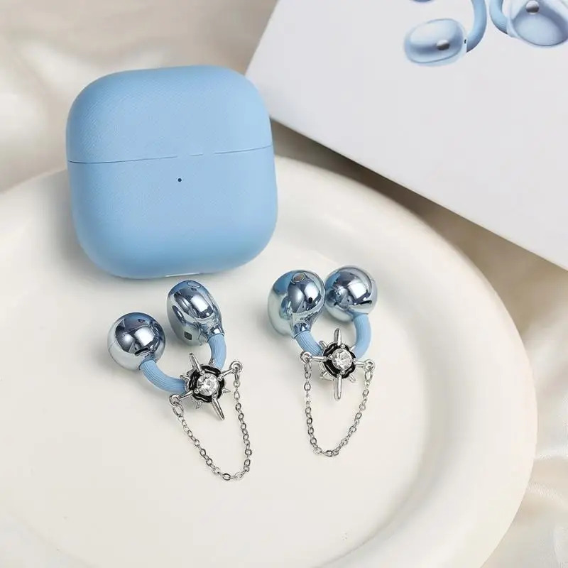Rhinestones Chain Ear Clip For Freeclip 1 2 Earbuds With Sparkling Zirconia And Alloys Design Comfortable For Daily Wear K1KF