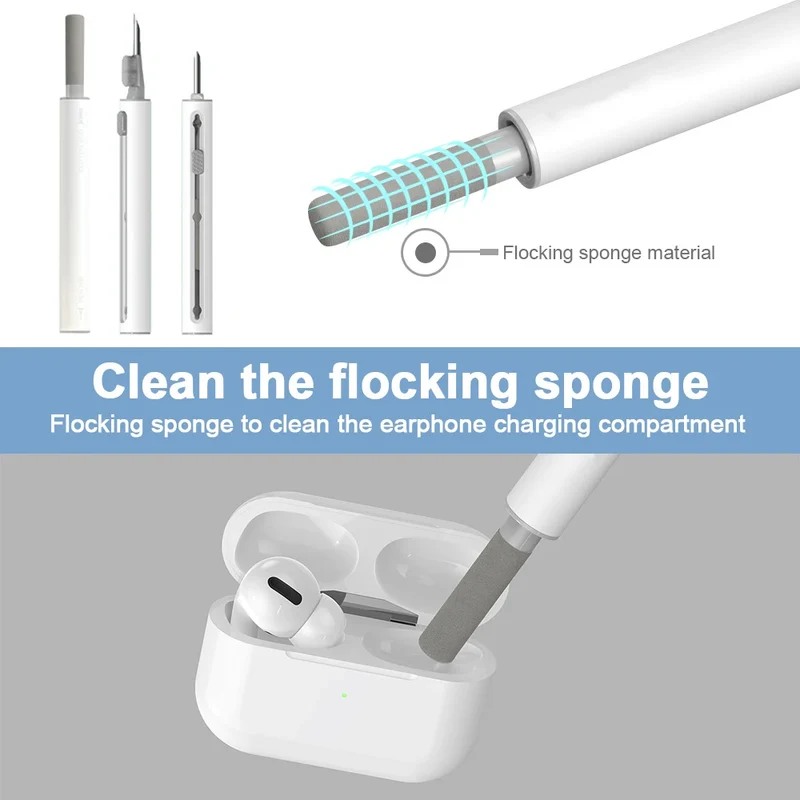 3 In 1 Cleaner Kit Bluetooth Earphone Cleaning Tool Durable Earbuds Case Clean Brush Pen For AirPods Pro 3 2 1 Headphone Cleaner