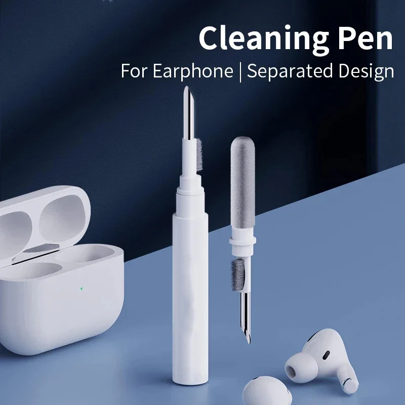 3 in 1 Earbuds Cleaning Pen Tool for AirPods Pro 3 2 1, Portable Bluetooth Earphone Cleaner Kit Brush for All Earphones