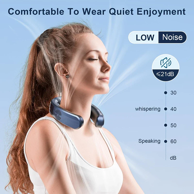 New Hanging Neck Fan Wearable Air Conditioner USB Rechargeable Portable 3 Refrigeration Mute 6000mAh Outdoor Summer Cooler Fans