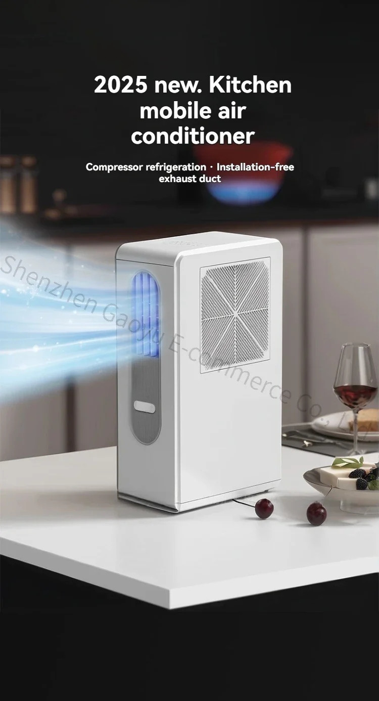 New Ductless Portable Air Conditioner for Kitchen & Room Cooling, No Installation Needed, Fast Cooling Mobile AC Unit