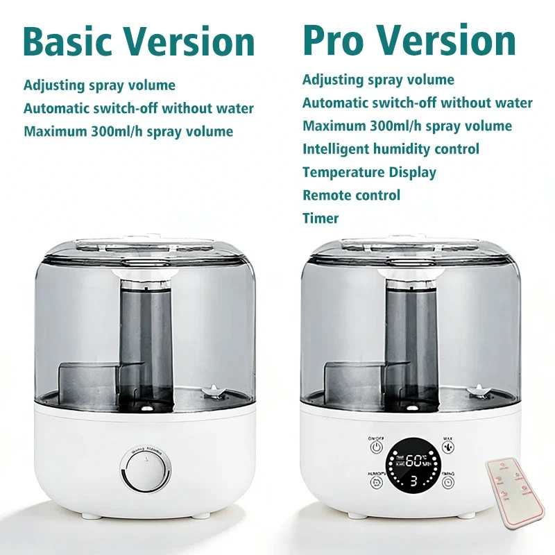 3000mL Smart Air Humidifier with Dual Mist Output: Essential Oil Aroma Diffuser for Home & Office, Equipped with Adjustable Fog