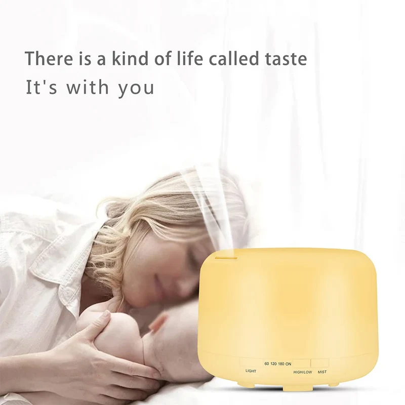 300 500ML Air Humidifier With Remote Control Colorful Non-printed Ultrasound Aroma Diffuser Pure White Dark Light Wood Grain