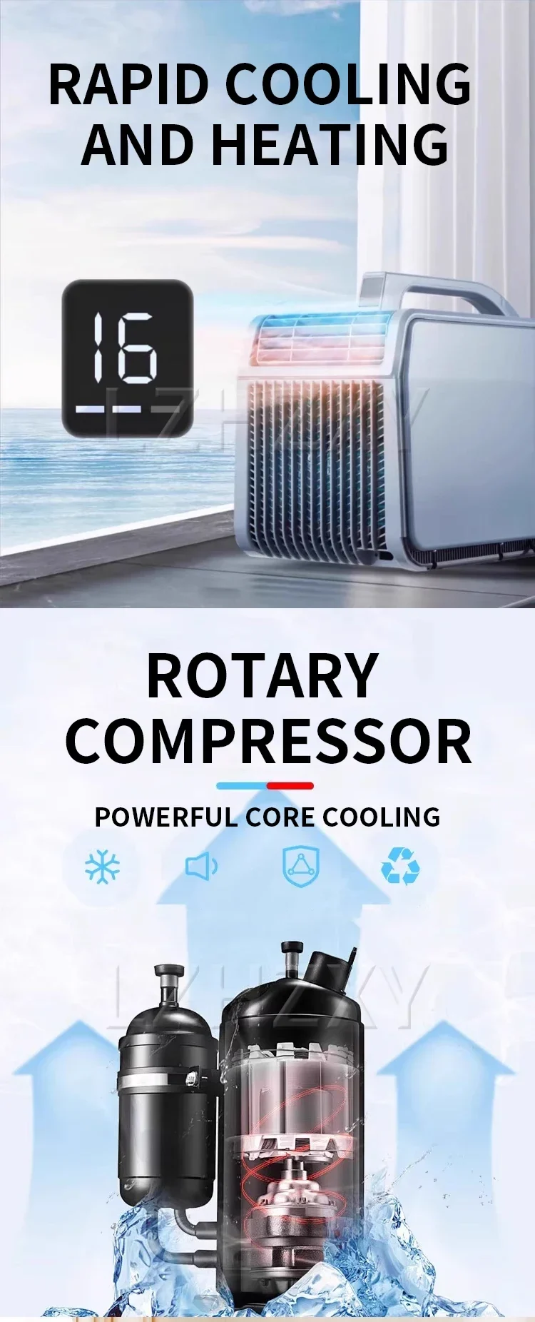 Outdoor mobile air conditioner portable 110V24V/12V universal parking room camping compressor refrigeration