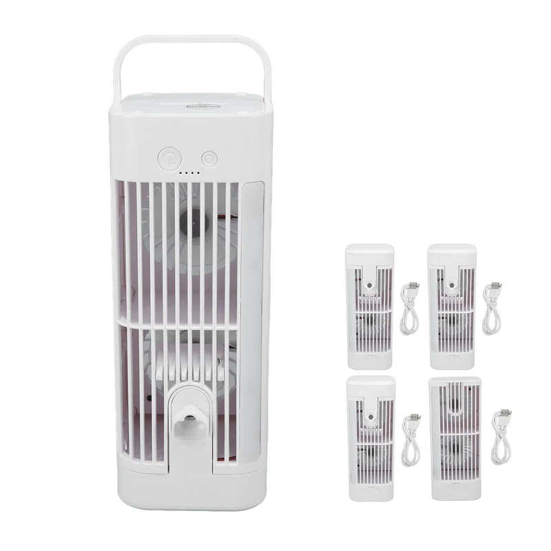Desktop Air Conditioner Fan, Desk Air Cooler Excellent Cooling Effect Night Light Air Conditioner Fan for Homes Dormitories