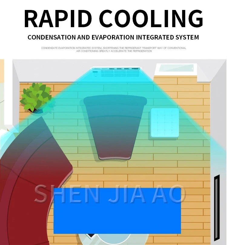Window Air Conditioner Window-Mounted Portable Refrigeration Air Conditioners Cold 24-hour Timer Remote Control Room Cooler