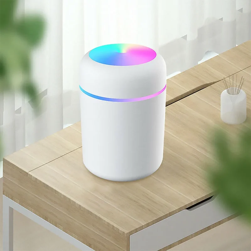 Multi-Function Car-Mounted Ultrasonic Humidifier with RGB Ambient Lighting and 300ml Aromatherapy Diffuser for Compact Spaces