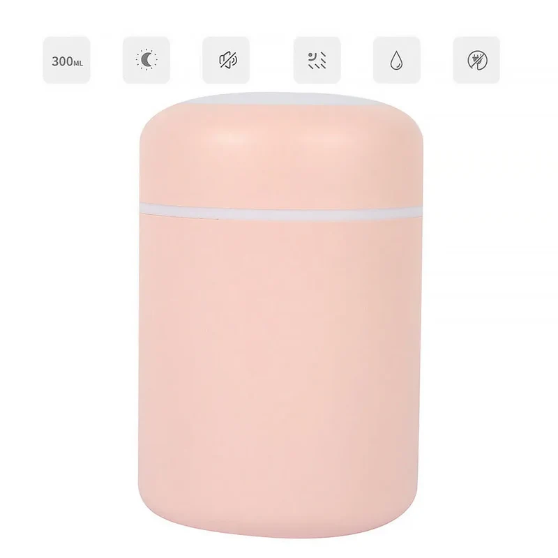 Multi-Function Car-Mounted Ultrasonic Humidifier with RGB Ambient Lighting and 300ml Aromatherapy Diffuser for Compact Spaces