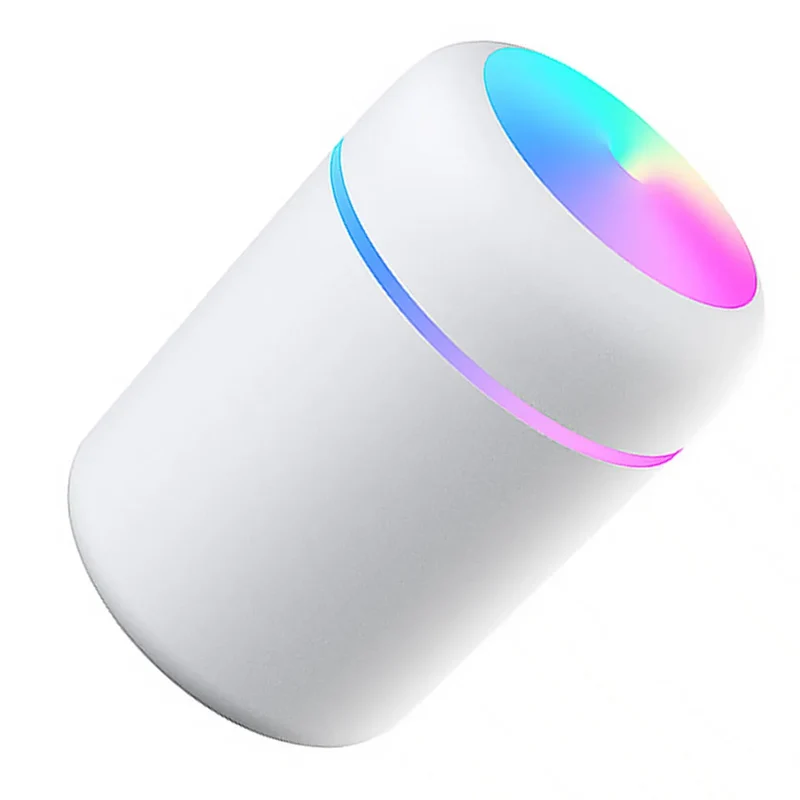 Multi-Function Car-Mounted Ultrasonic Humidifier with RGB Ambient Lighting and 300ml Aromatherapy Diffuser for Compact Spaces
