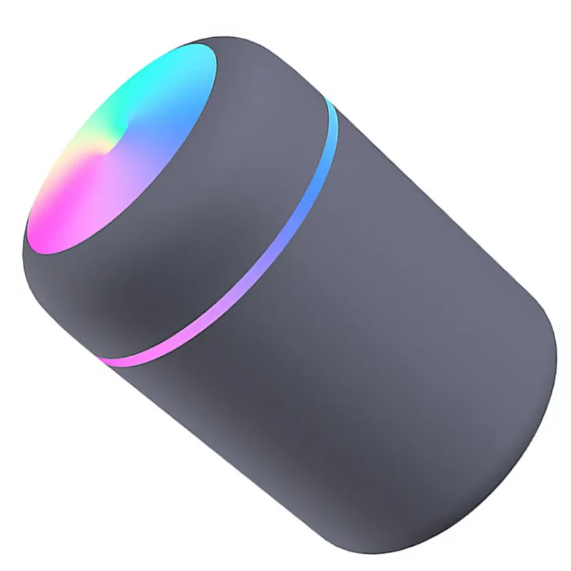 Multi-Function Car-Mounted Ultrasonic Humidifier with RGB Ambient Lighting and 300ml Aromatherapy Diffuser for Compact Spaces