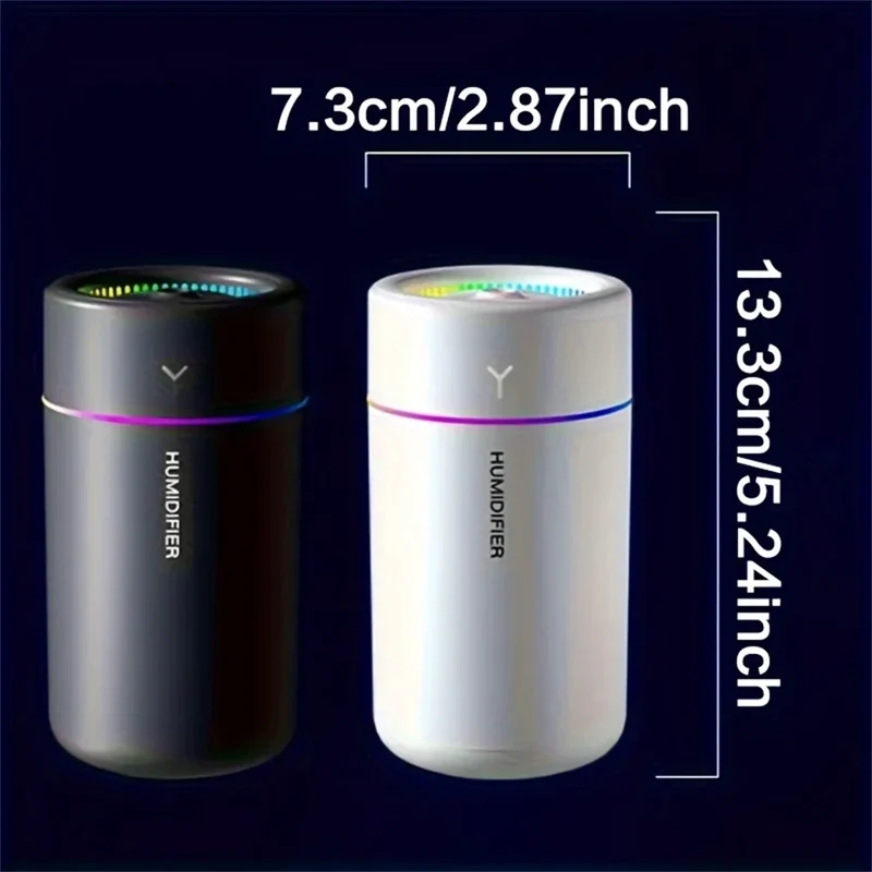 1pc Car Humidifier Colorful LED Aromatherapy Humidifier Silent Ultrasonic Air Aromatherapy Machine Suitable for Bedroom Office