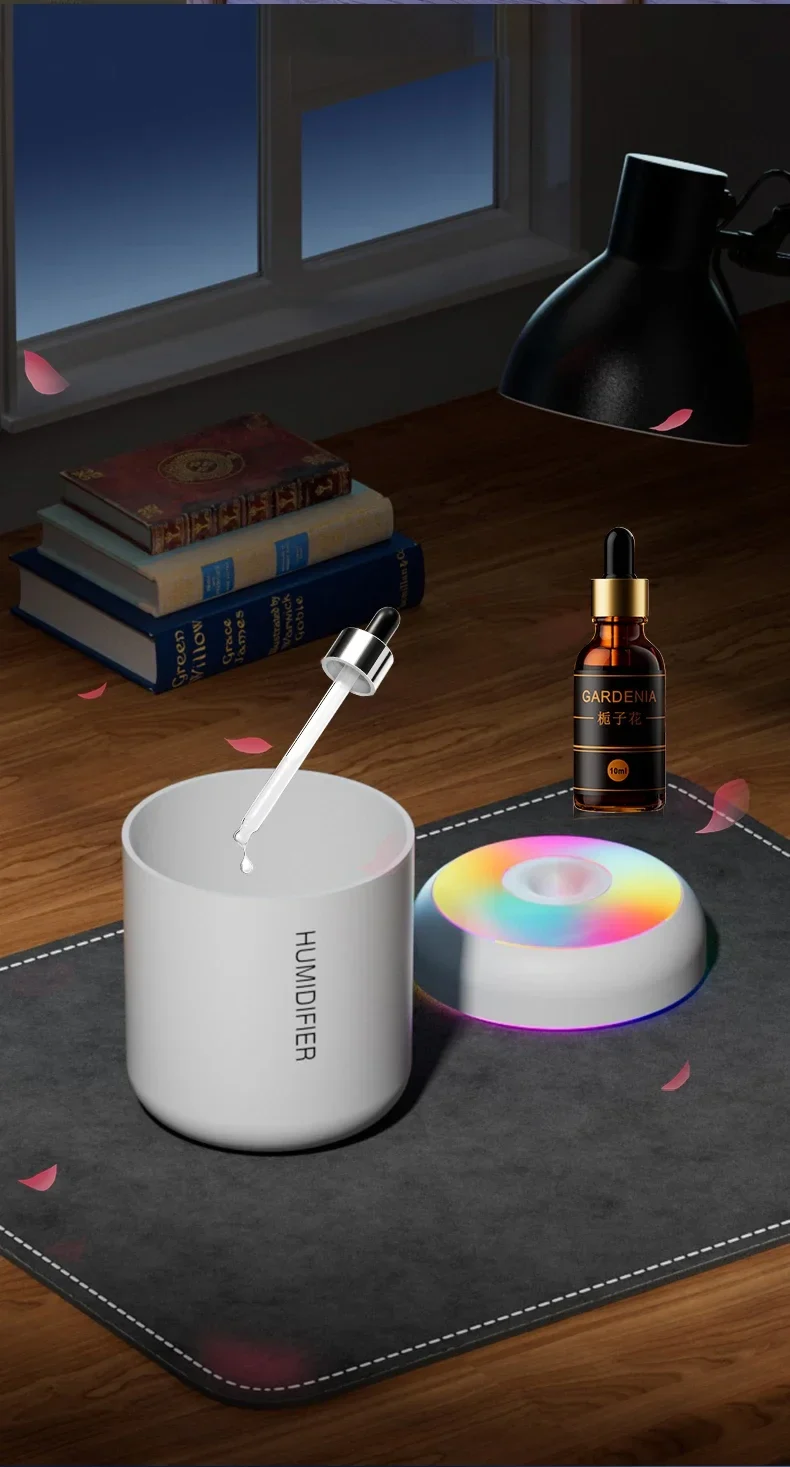 Mini Air Humidifier USB Electric 180ML Aroma Diffuser Essential Oil Purifier Aromatherapy Mist Maker Lights For Car Home Bedroom