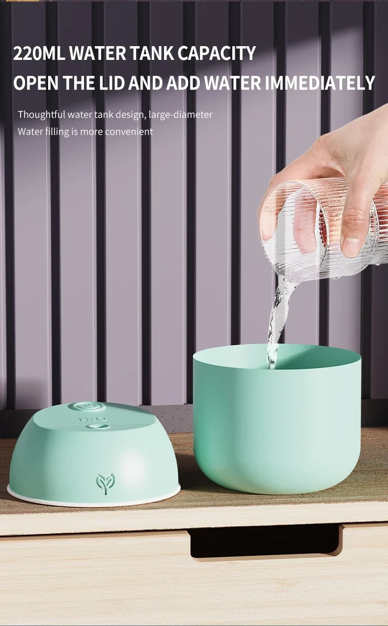 220ML big fog amount usb air humidifier Small desktop humidifier home intelligent car aromatreatment machine