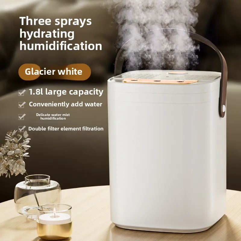 USB three nozzle humidifier 1.8L large capacity household air humidifier aromatherapy diffuser LED night light spray