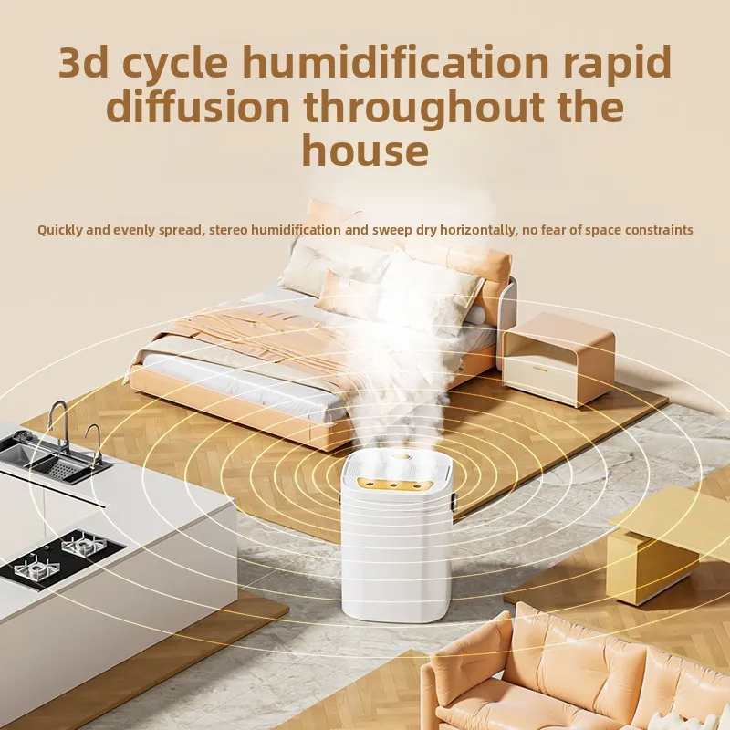 USB three nozzle humidifier 1.8L large capacity household air humidifier aromatherapy diffuser LED night light spray