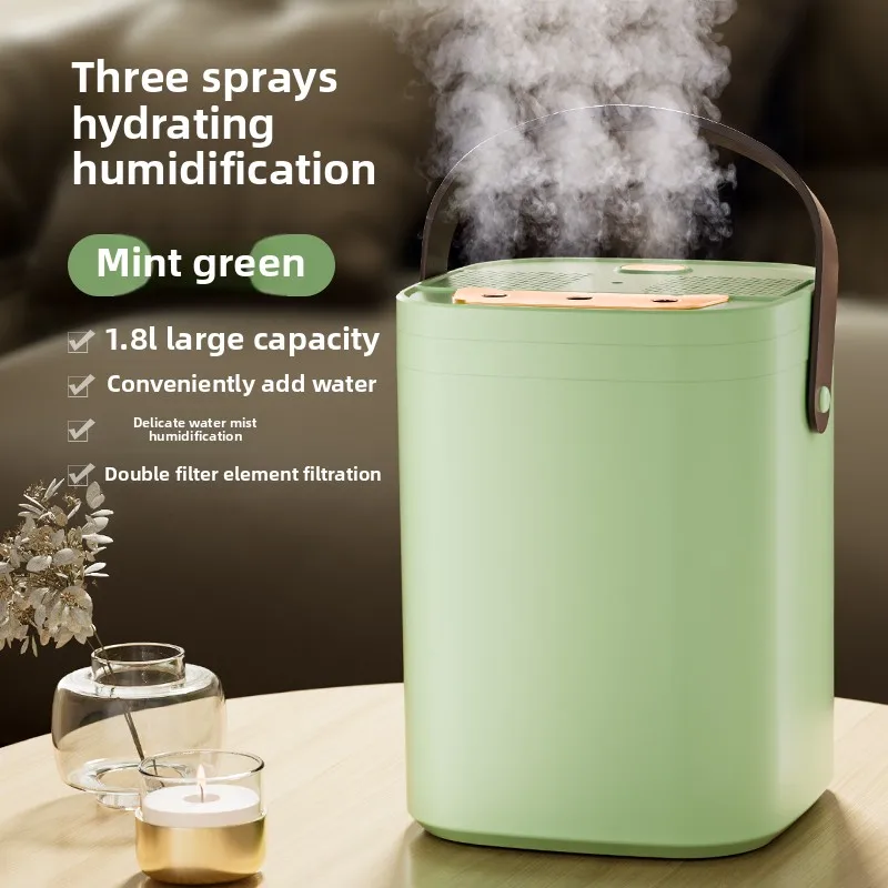 USB three nozzle humidifier 1.8L large capacity household air humidifier aromatherapy diffuser LED night light spray