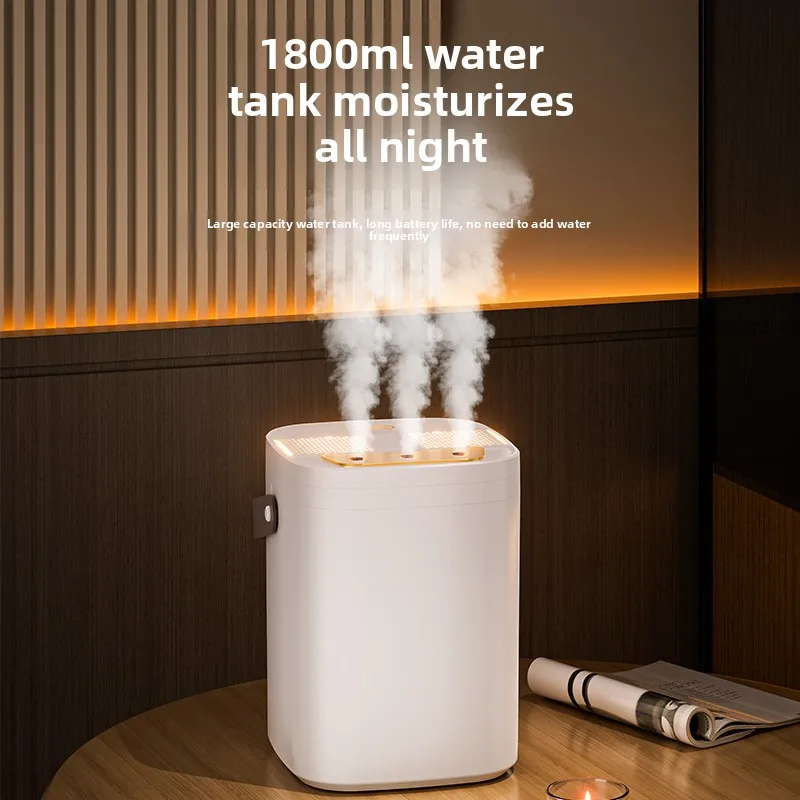 Three nozzle night light humidifier 1.8L large capacity dual filter aromatherapy machine USB silent timed shutdown bedroom car