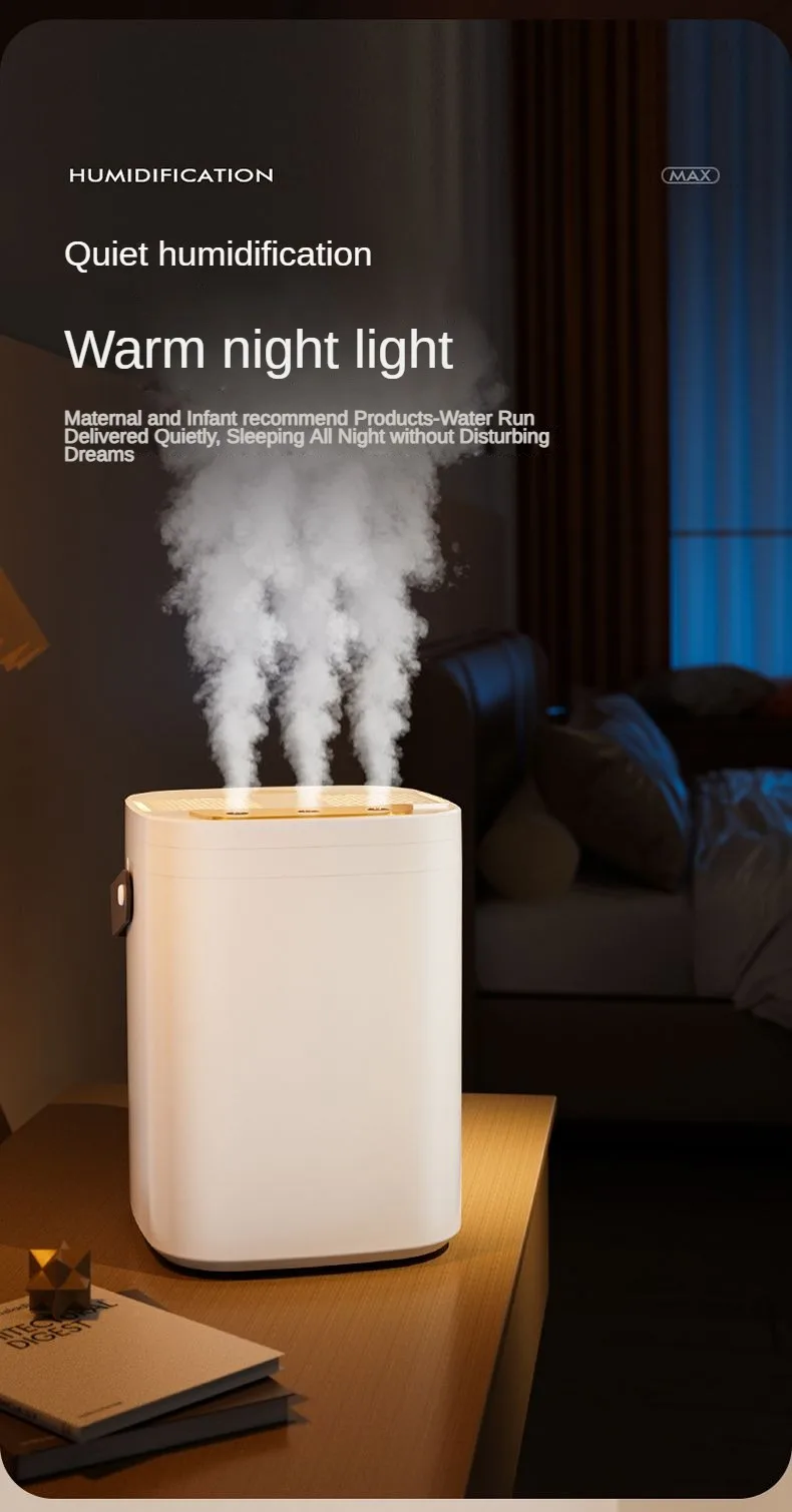 Three nozzle night light humidifier 1.8L large capacity dual filter aromatherapy machine USB silent timed shutdown bedroom car