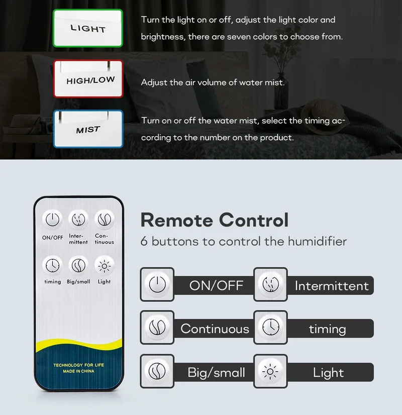 Air Humidifier Essential Oil Diffuser 300ML 500ML 1000ML With Lights Remote Control Ultrasound Electric Aromatherapy Diffuser