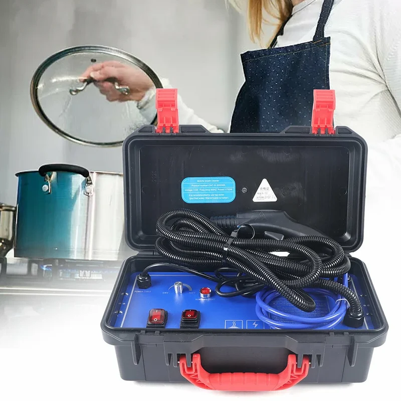 3000W Steaming Cleaner High Temperature Electric Steaming Cleaning Machine 110/220V High Pressure Air Conditioner Range Hood Car
