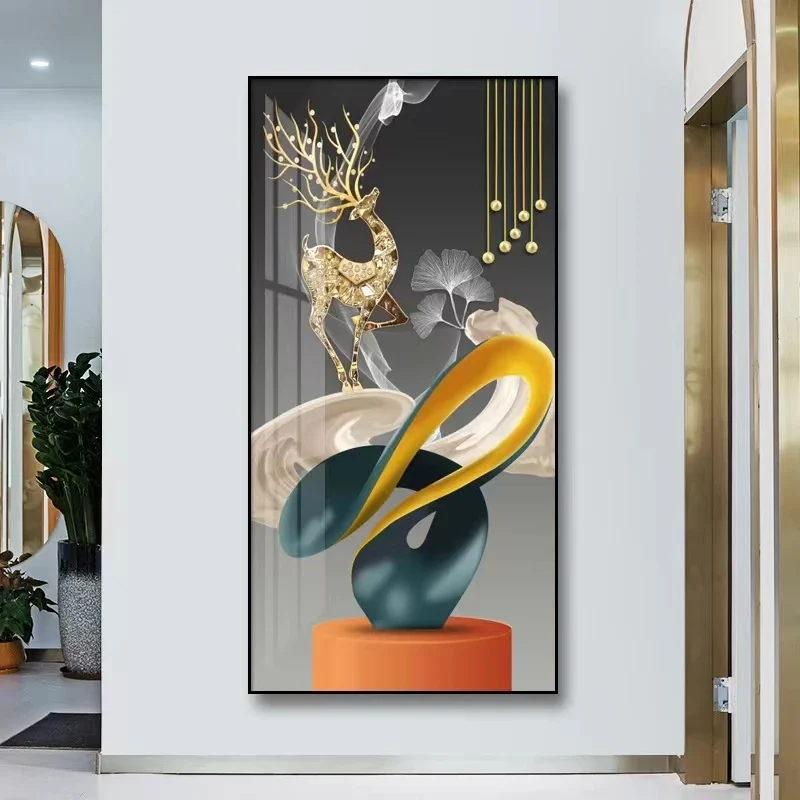 100X50CM New Large Aluminum Alloy Frame Crystal Home Gallery Hanging Wall Decor Artwork Painting Dropshipping for Living DDP