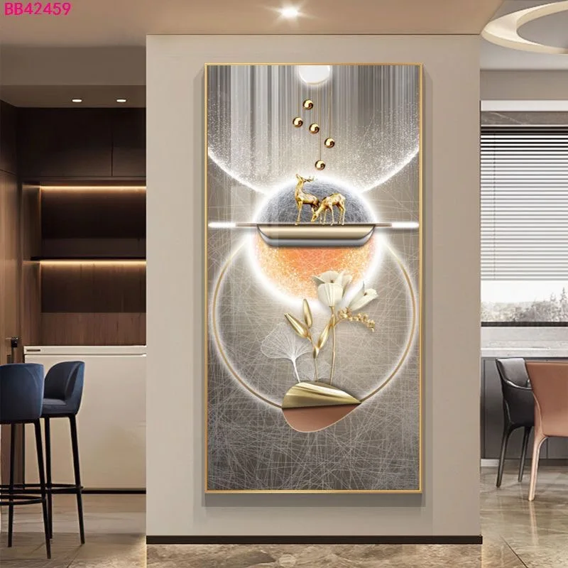 100X50CM New Large Aluminum Alloy Frame Crystal Home Gallery Hanging Wall Decor Artwork Painting Dropshipping for Living DDP