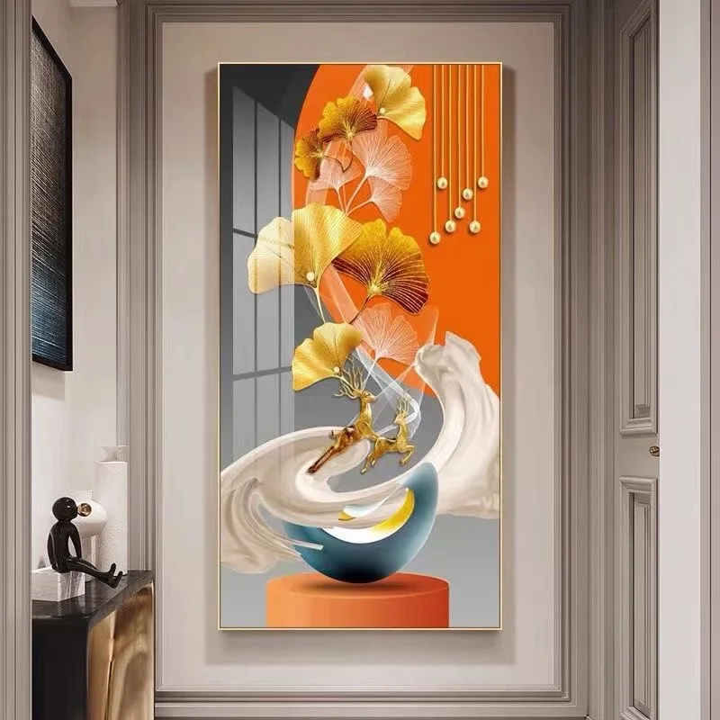 100X50CM New Large Aluminum Alloy Frame Crystal Home Gallery Hanging Wall Decor Artwork Painting Dropshipping for Living DDP