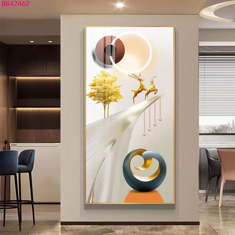 100X50CM New Large Aluminum Alloy Frame Crystal Home Gallery Hanging Wall Decor Artwork Painting Dropshipping for Living DDP