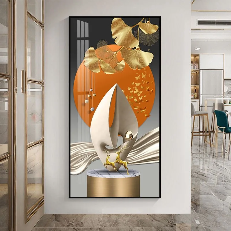100X50CM New Large Aluminum Alloy Frame Crystal Home Gallery Hanging Wall Decor Artwork Painting Dropshipping for Living DDP