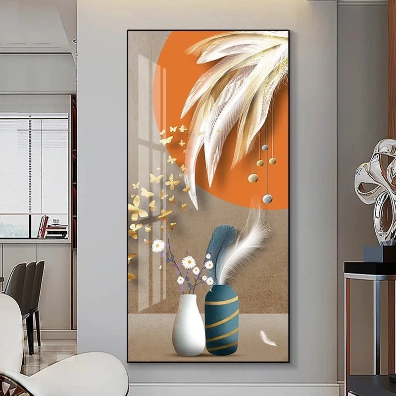 100X50CM New Large Aluminum Alloy Frame Crystal Home Gallery Hanging Wall Decor Artwork Painting Dropshipping for Living DDP