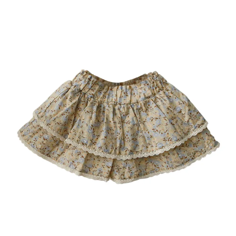 Kids Girls Cute Shirts and Shorts Skirts Outfit Set 2026 Summer New Korea Children Floral Fringed Shirts Skirts Clothes Set