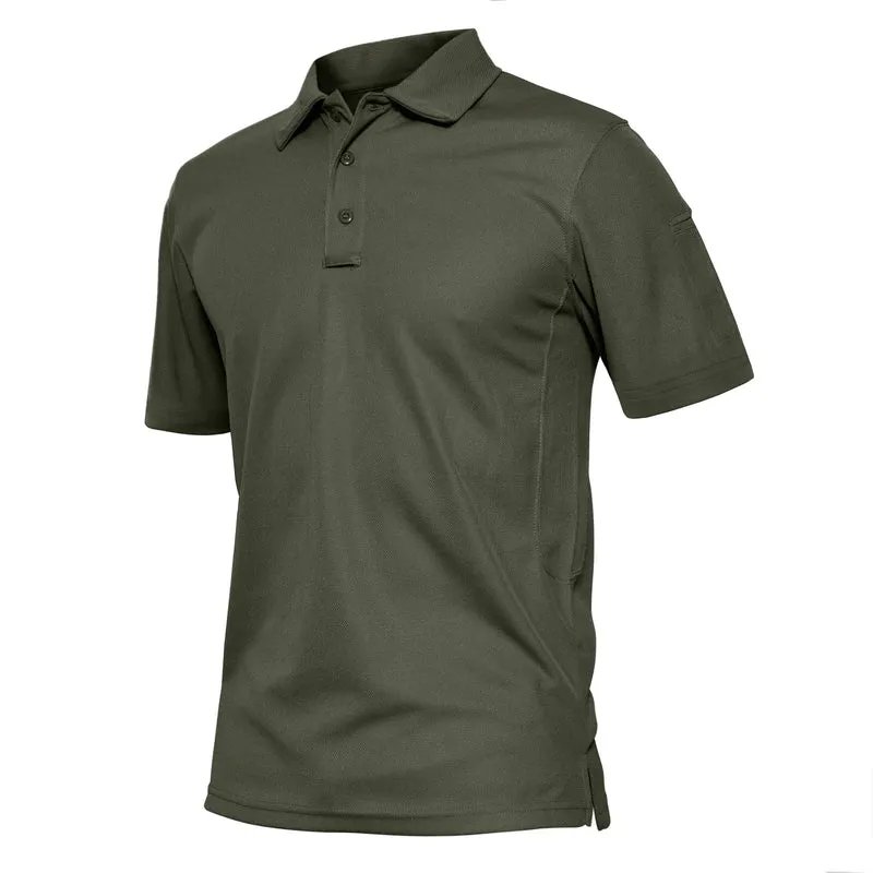KEFITEVD Summer Golf T-shirts Men's Short Sleeve Quick Drying Polo Shirt Lightweight Outdoor Hiking Camping T-shirts Tee Tops