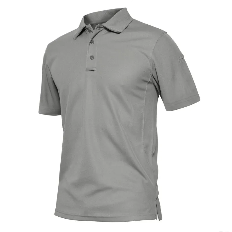 KEFITEVD Summer Golf T-shirts Men's Short Sleeve Quick Drying Polo Shirt Lightweight Outdoor Hiking Camping T-shirts Tee Tops