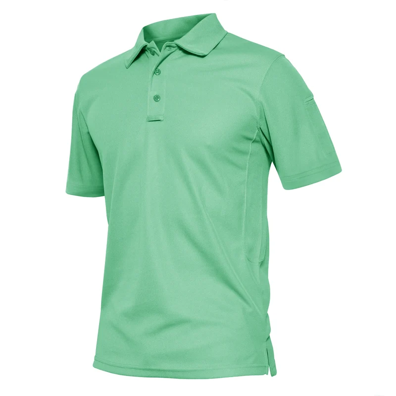KEFITEVD Summer Golf T-shirts Men's Short Sleeve Quick Drying Polo Shirt Lightweight Outdoor Hiking Camping T-shirts Tee Tops
