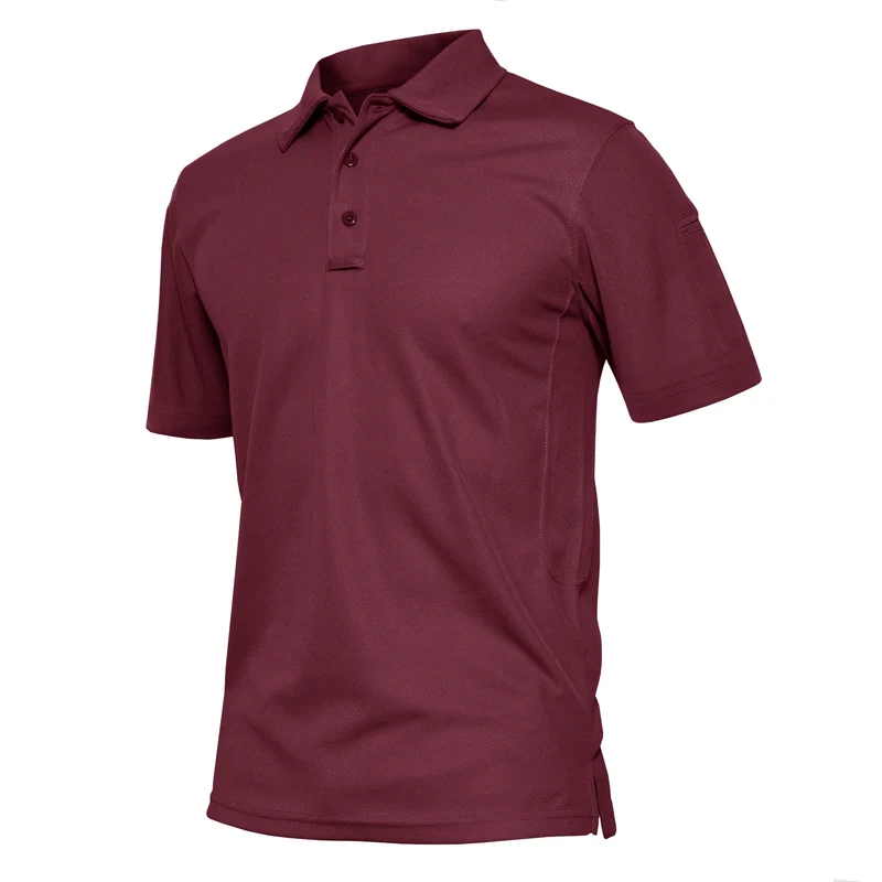 KEFITEVD Summer Golf T-shirts Men's Short Sleeve Quick Drying Polo Shirt Lightweight Outdoor Hiking Camping T-shirts Tee Tops