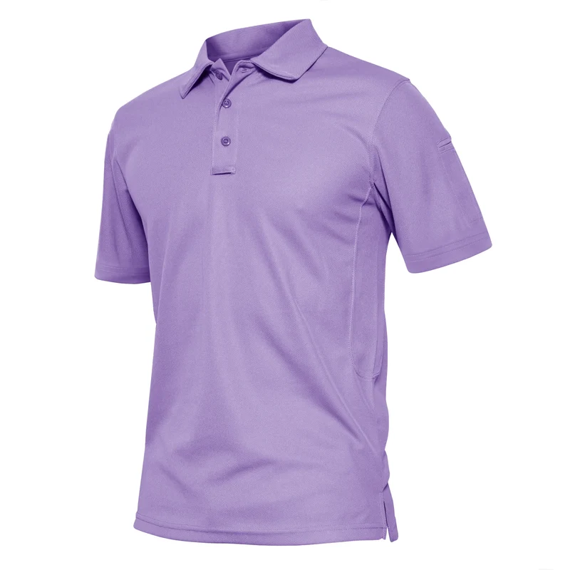 KEFITEVD Summer Golf T-shirts Men's Short Sleeve Quick Drying Polo Shirt Lightweight Outdoor Hiking Camping T-shirts Tee Tops