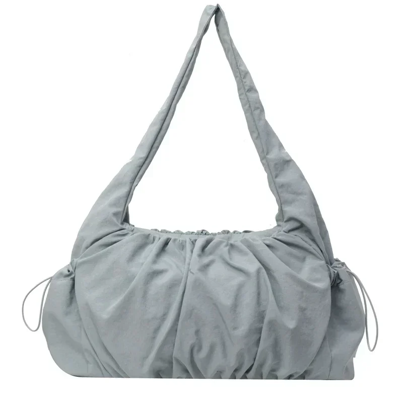 Nylon Cloth Bag Women Tote Bag Large Capacity Summer 2025 New Fashionable women's pleated Outdoor Travel bag Shoulder Bag