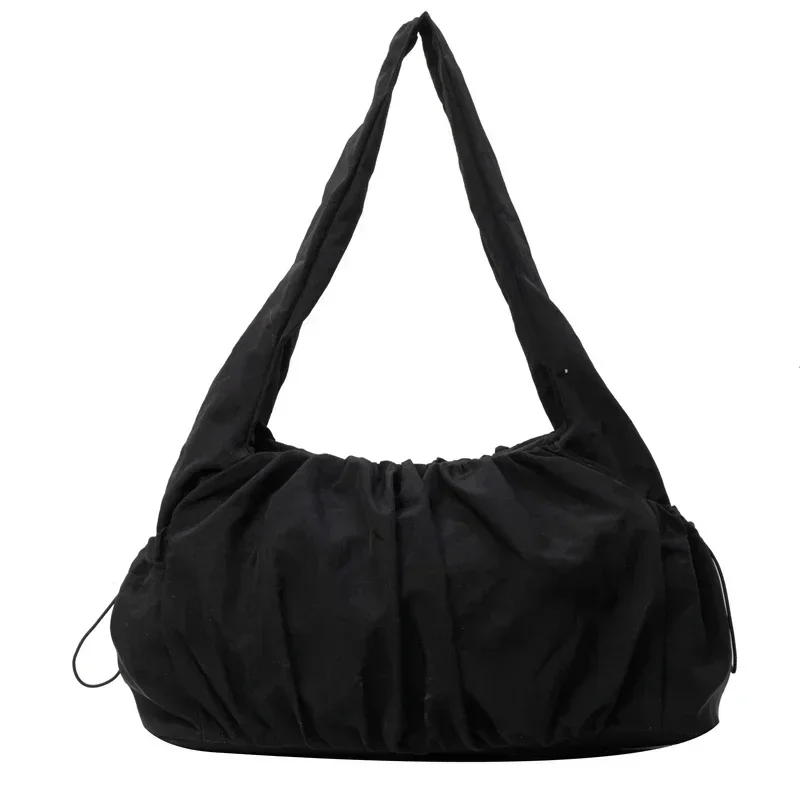 Nylon Cloth Bag Women Tote Bag Large Capacity Summer 2025 New Fashionable women's pleated Outdoor Travel bag Shoulder Bag