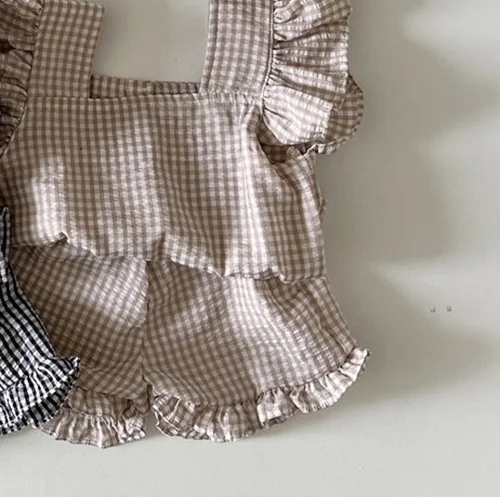 MILANCEL 2026 Summer Baby Clothing Set Toddler Ruffle Tee and Shorts 2Pcs Girls Suits Ruffle Tee Set