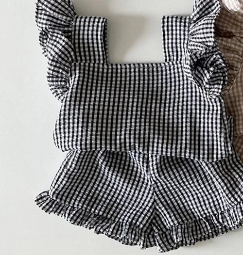 MILANCEL 2026 Summer Baby Clothing Set Toddler Ruffle Tee and Shorts 2Pcs Girls Suits Ruffle Tee Set