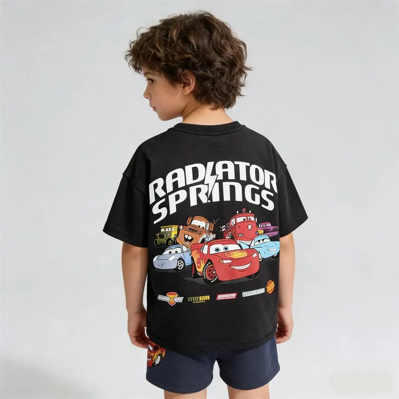 Boys Summer Clothes Toddler Cartoon T Shirt+Shorts 2Piece Set Infant Cute Printed Tees All-match Shorts 2026 Children's Costume