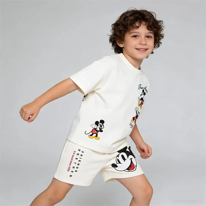 Boys Summer Clothes Toddler Cartoon T Shirt+Shorts 2Piece Set Infant Cute Printed Tees All-match Shorts 2026 Children's Costume