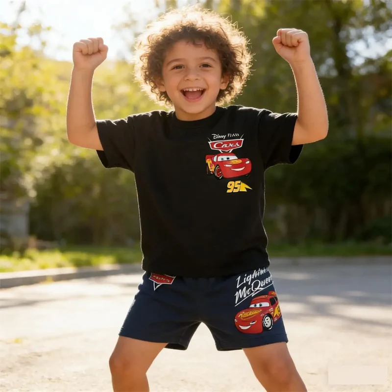 Boys Summer Clothes Toddler Cartoon T Shirt+Shorts 2Piece Set Infant Cute Printed Tees All-match Shorts 2026 Children's Costume