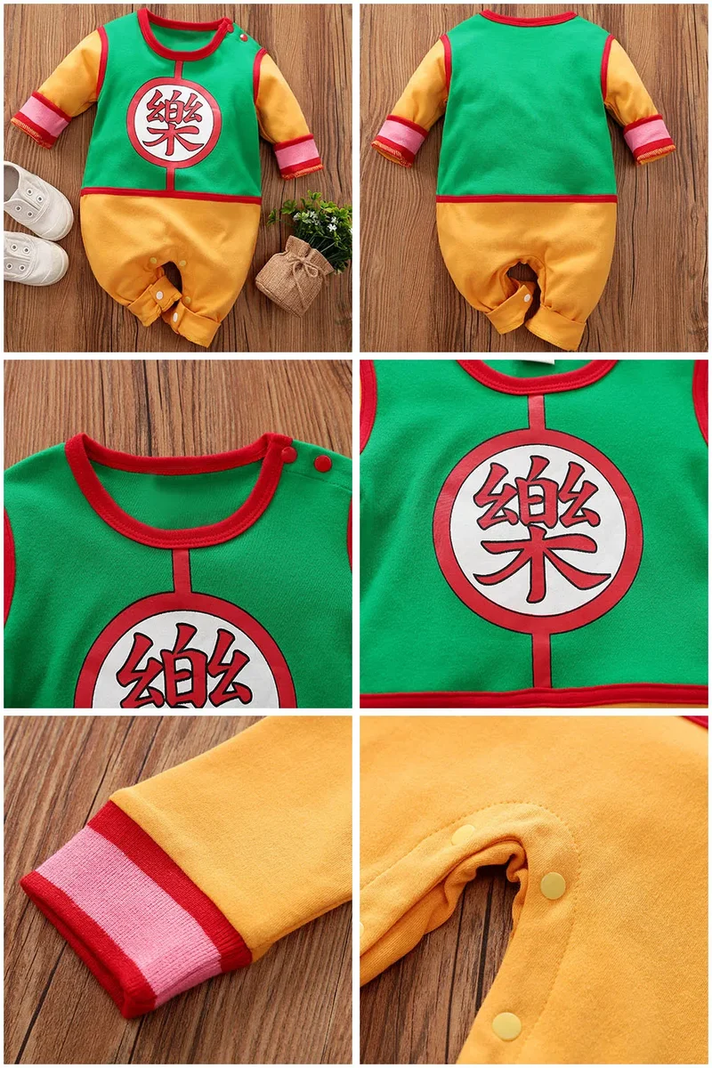 Baby Anime Clothes Vegeta Rompers Newborn Kuririn Roshi Training Outfit Infant Kids Halloween Cartoon Cosplay Costume Jumpsuit