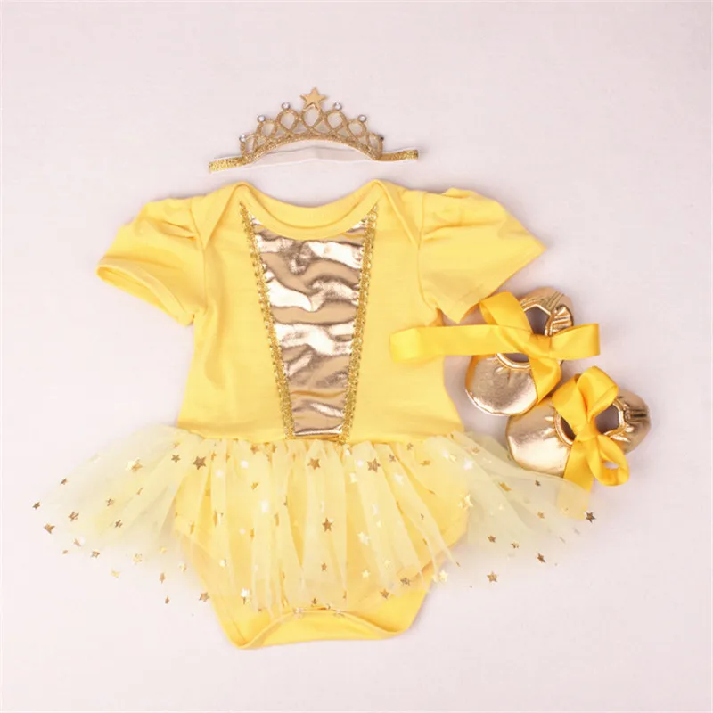 0-2Y 3pcs Girl Baby Summer Suit Novelty Costume Newborn Clothing Sets Bebe Dress Toddler Clothes Party Cosplay Gift 3 6 9 12 18M