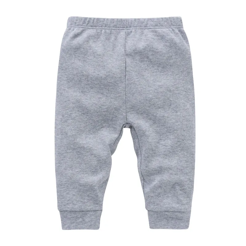 2 Pieces Set 100% Cotton Baby Rompers Pants Blank Colors Kids Trousers Plain Newborn Clothing Muslin Bodysuit Clothes