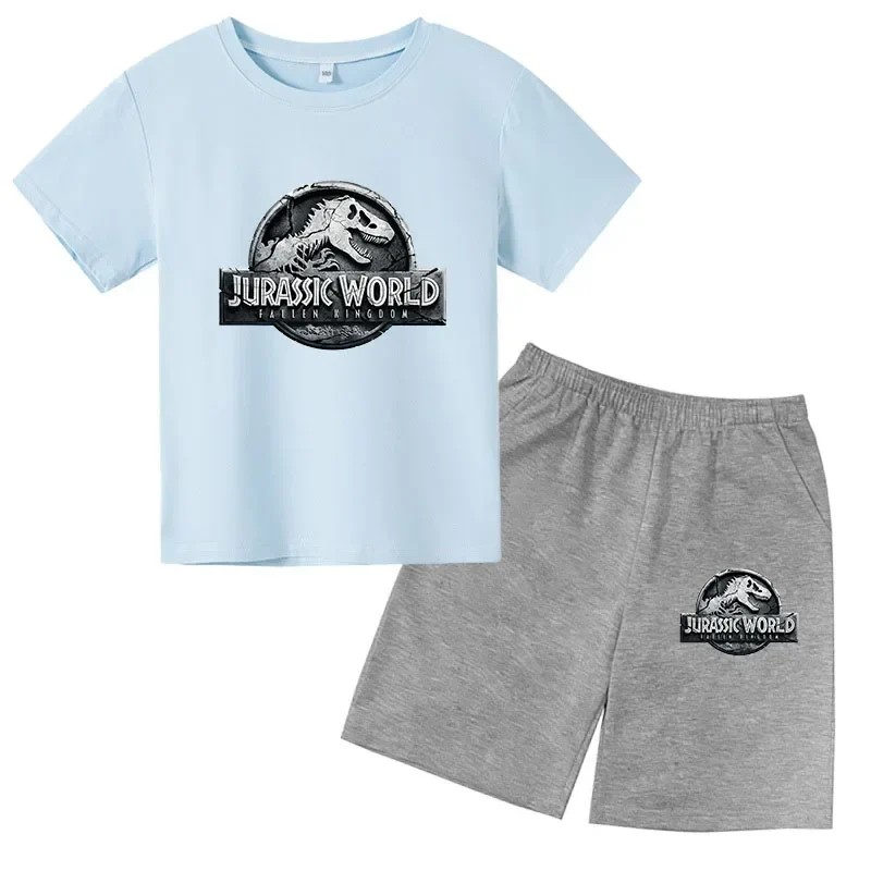 Summer Short Sleeve T Shirt +shorts 2 Piece Set Children Clothes Luxury Brand Print Sport Casual Fashion Boy Girl Kid Tracksuit