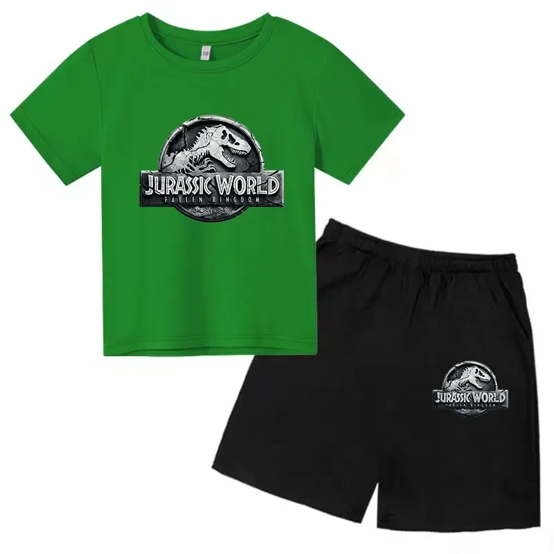 Summer Short Sleeve T Shirt +shorts 2 Piece Set Children Clothes Luxury Brand Print Sport Casual Fashion Boy Girl Kid Tracksuit