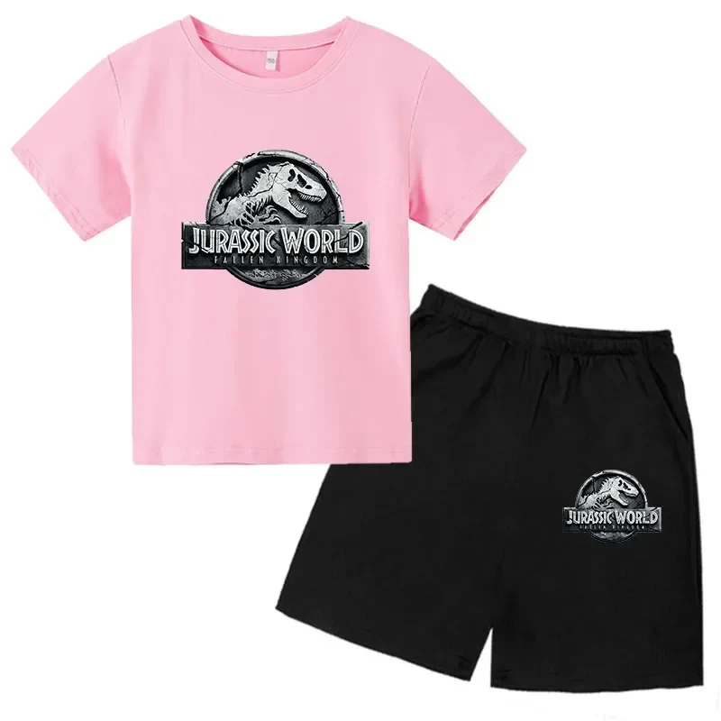 Summer Short Sleeve T Shirt +shorts 2 Piece Set Children Clothes Luxury Brand Print Sport Casual Fashion Boy Girl Kid Tracksuit